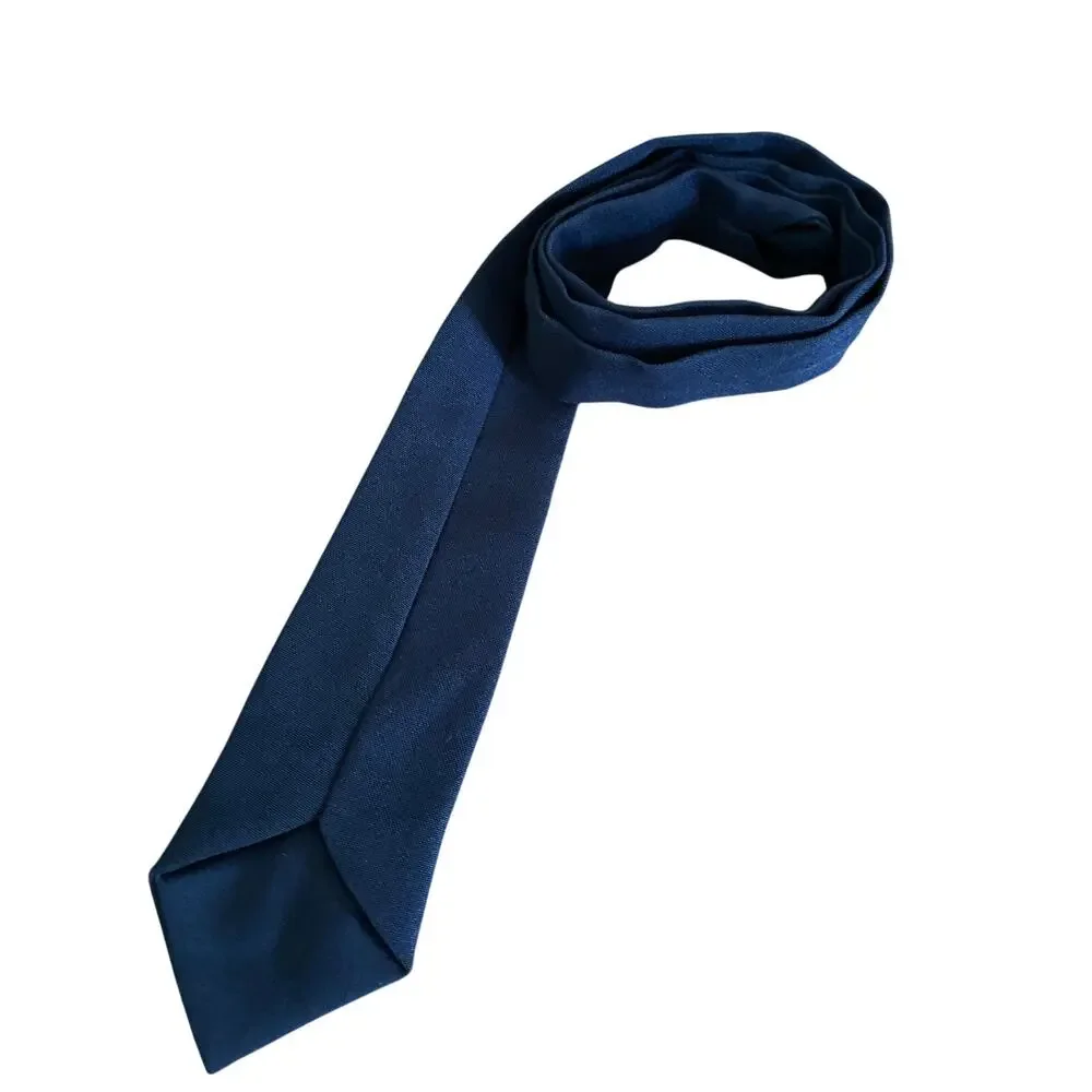 Vintage Navy Blue Solid Skinny‎ Necktie Minimalist Retro Mens Tie